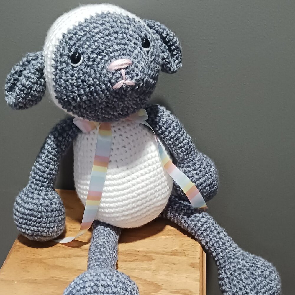 New Crocheted Handmade Lamb Stuffed Animal Incredible Workmanship